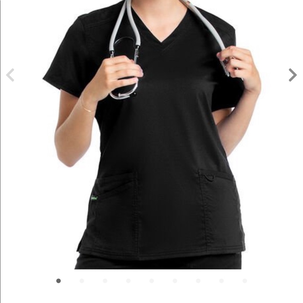 LANDAU PRO FLEX WOMENS MODERN V NECK TUNIC SCRUB TOP size small black LN4160 NWT
